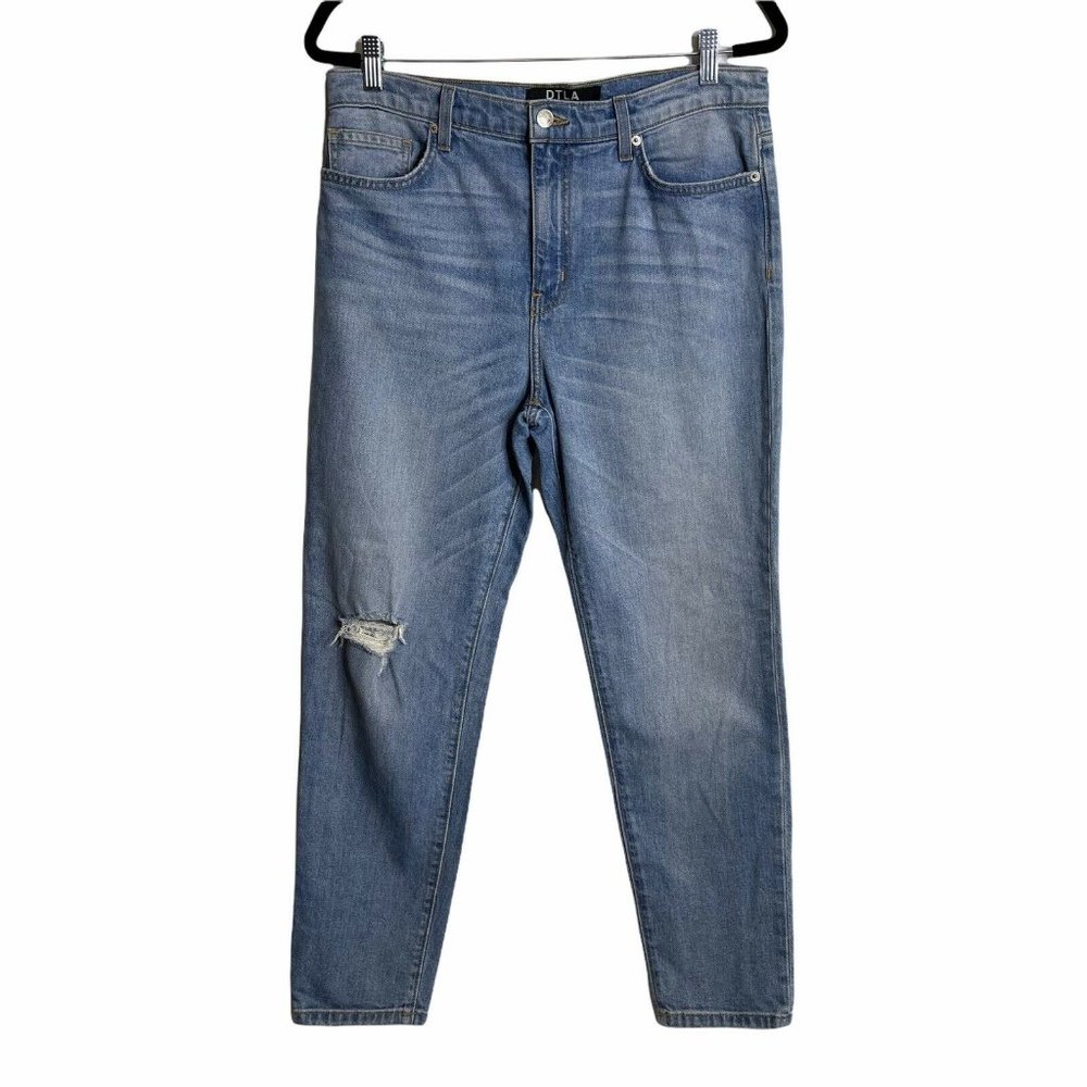 DTLA Brand Jeans High Rise Ankle Cropped Rip Jeans